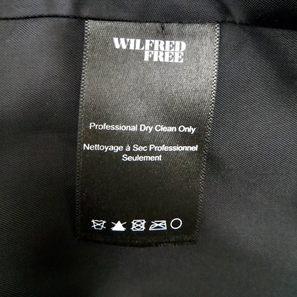 Wilfred Free Wool Blend Blazer Jacket Italy Long Sleeve Black Gray Women's XXS - Picture 6 of 7